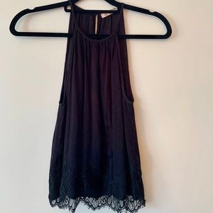 Black Lace Halter Top